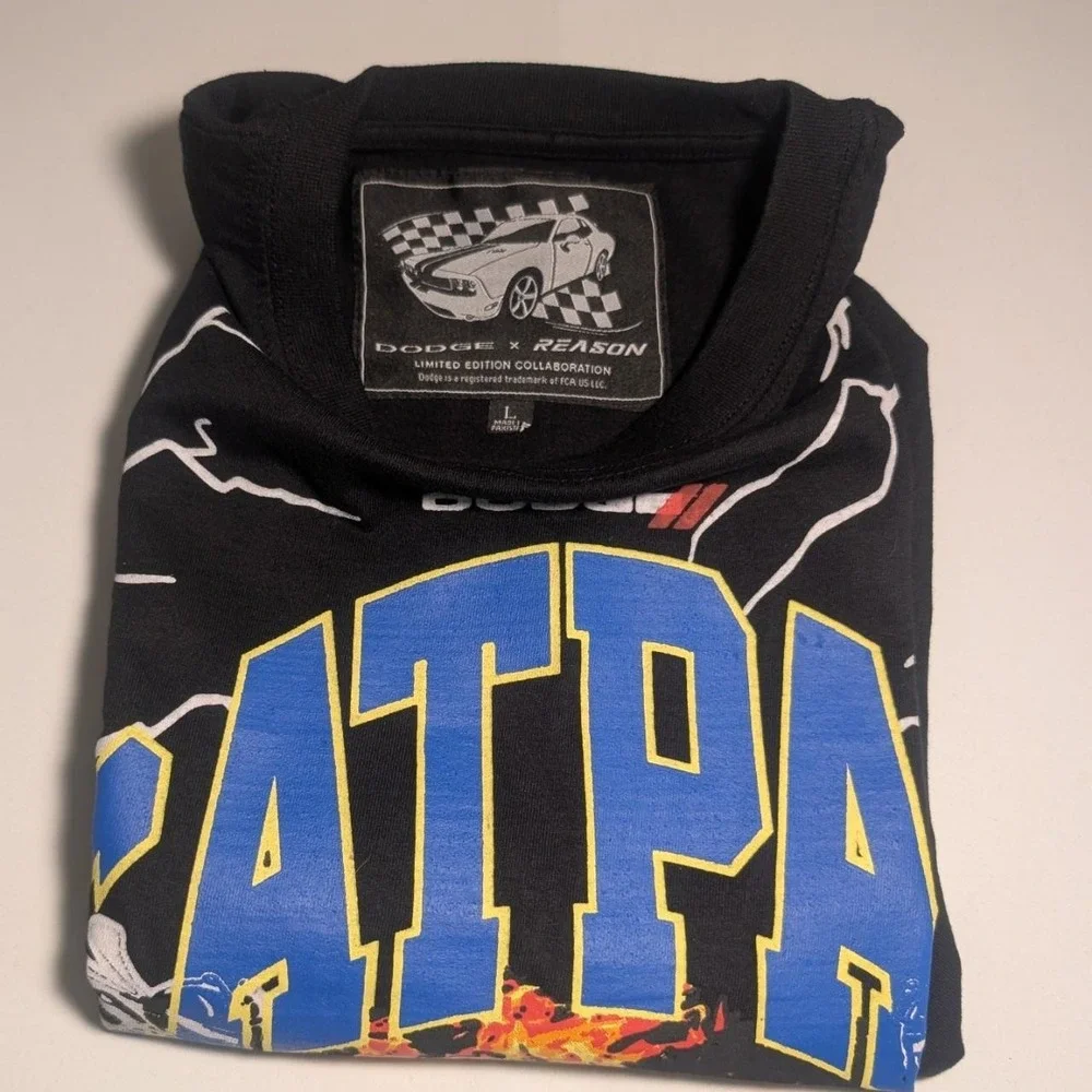 Dodge x Reason Scat Pack 1320 Graphic T-Shirt Large NWT Streetwear Muscle Car